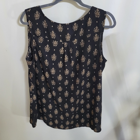 Black And Gold Zippered Sleeveless Top, Size 1X - Picture 3 of 5